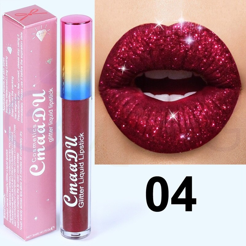 Choose 1 or 6 Color Glitter Matte Lipstick