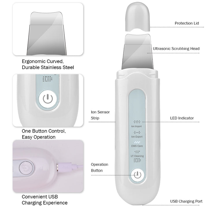 Face Ultrasonic Skin Scrubber